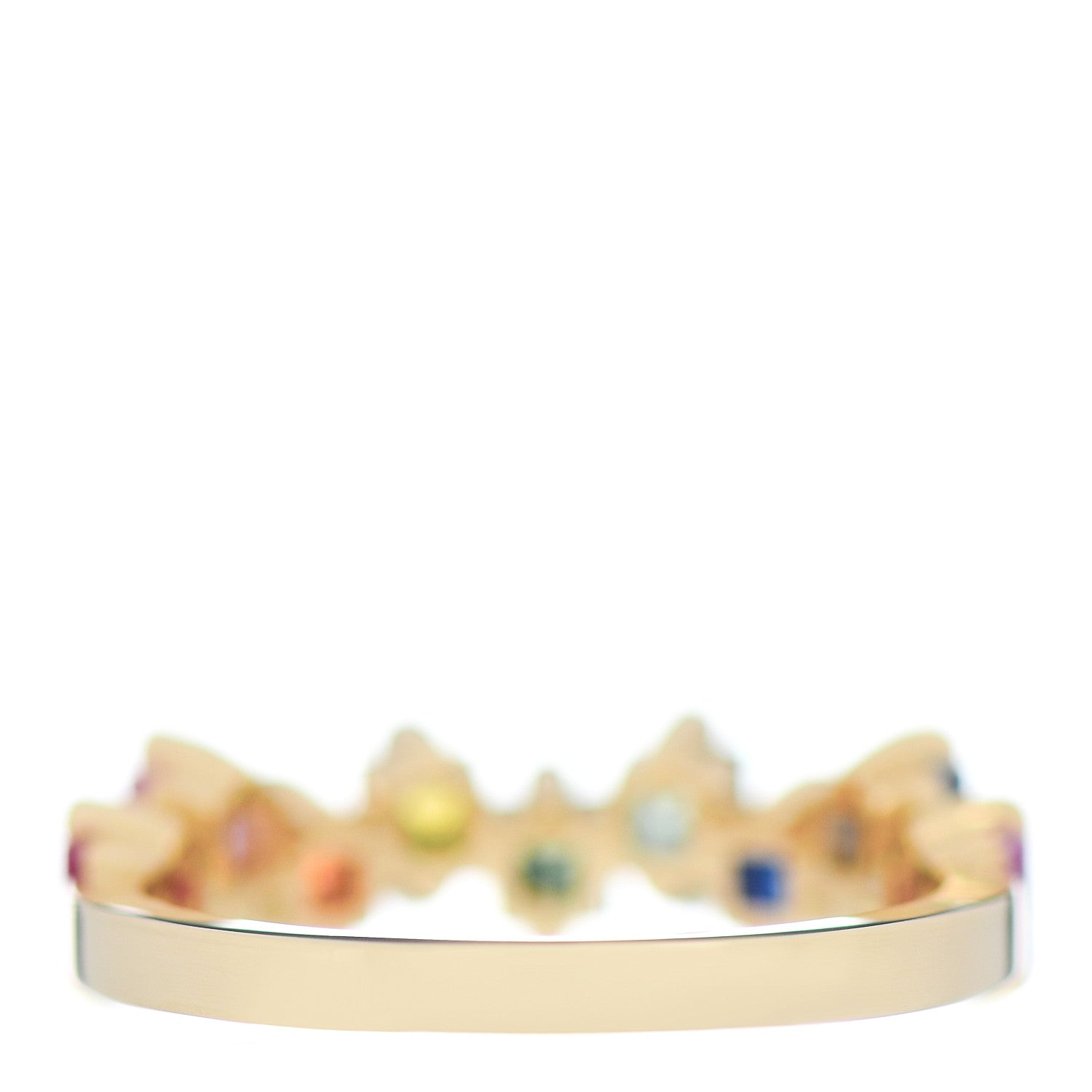 Suzanne Kalan 18K Yellow Gold Sapphire Rainbow Half Band Ring 53 6.5 4 of 7
