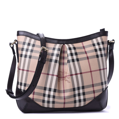Burberry Haymarket Check Hartham Crossbody Chocolate 1 of 9