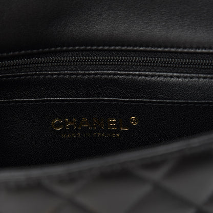 Chanel Lambskin Quilted Mini Top Handle Rectangular Flap Black 8 of 11