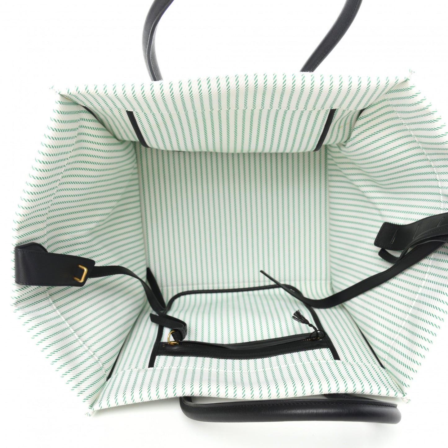 Cotton Canvas Striped Medium Phantom Luggage White Green