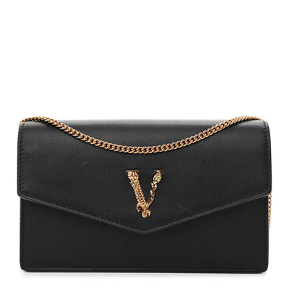 Versace Vitello Virtus Wallet on Chain Black 1 of 7