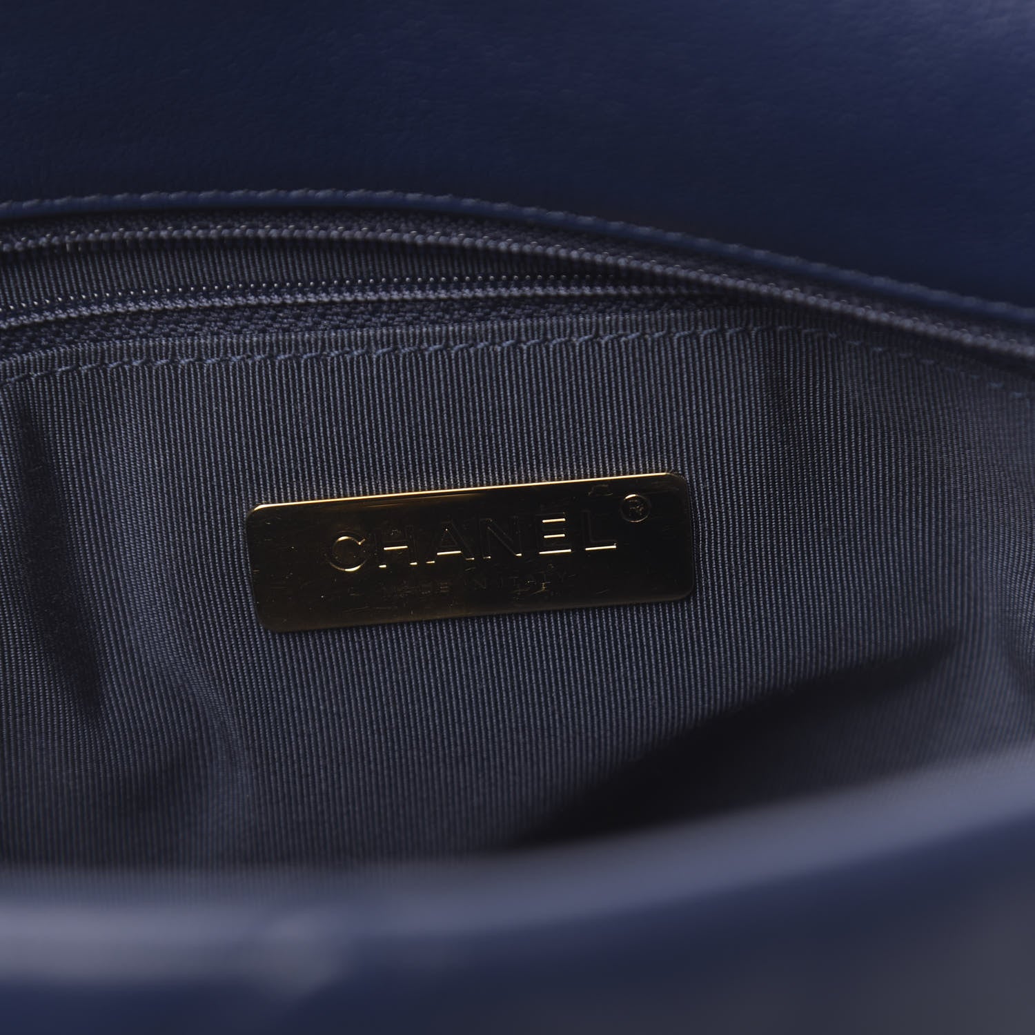 Chanel Goatskin Quilted Medium 19 Flap Dark Blue 6 of 15