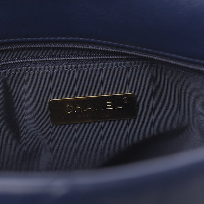 Chanel Goatskin Quilted Medium 19 Flap Dark Blue 6 of 15