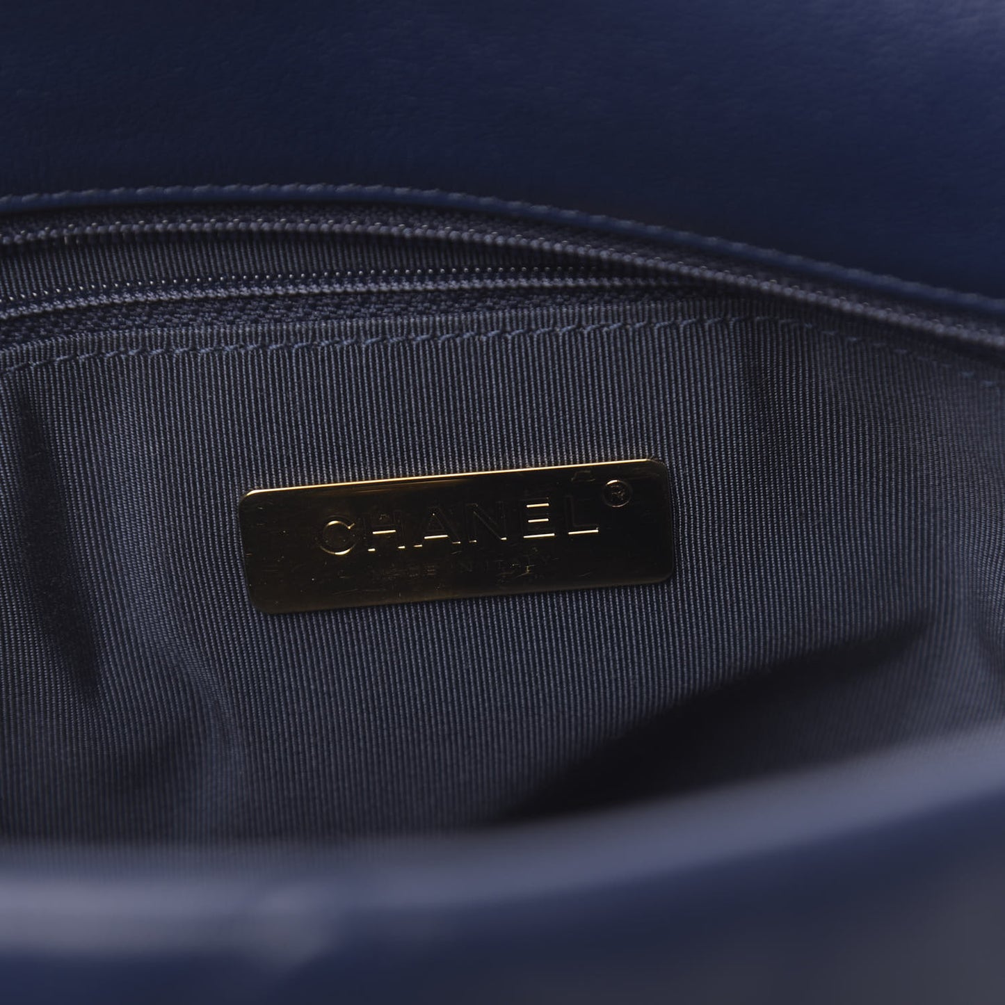 Goatskin Quilted Medium Chanel 19 Flap Dark Blue