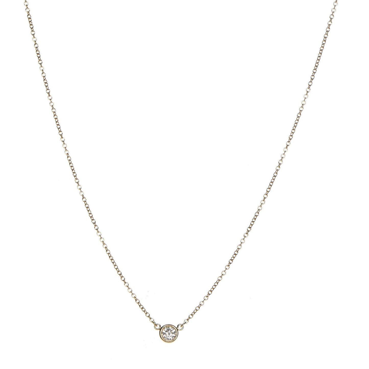 18K Yellow Gold Diamond .17ct Elsa Peretti Diamonds by the Yard Pendant Necklace