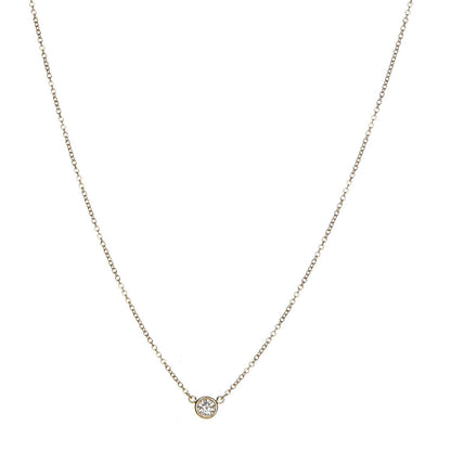 Tiffany 18K Yellow Gold Diamond .17ct Elsa Peretti Diamonds by the Yard Pendant Necklace 1 of 6