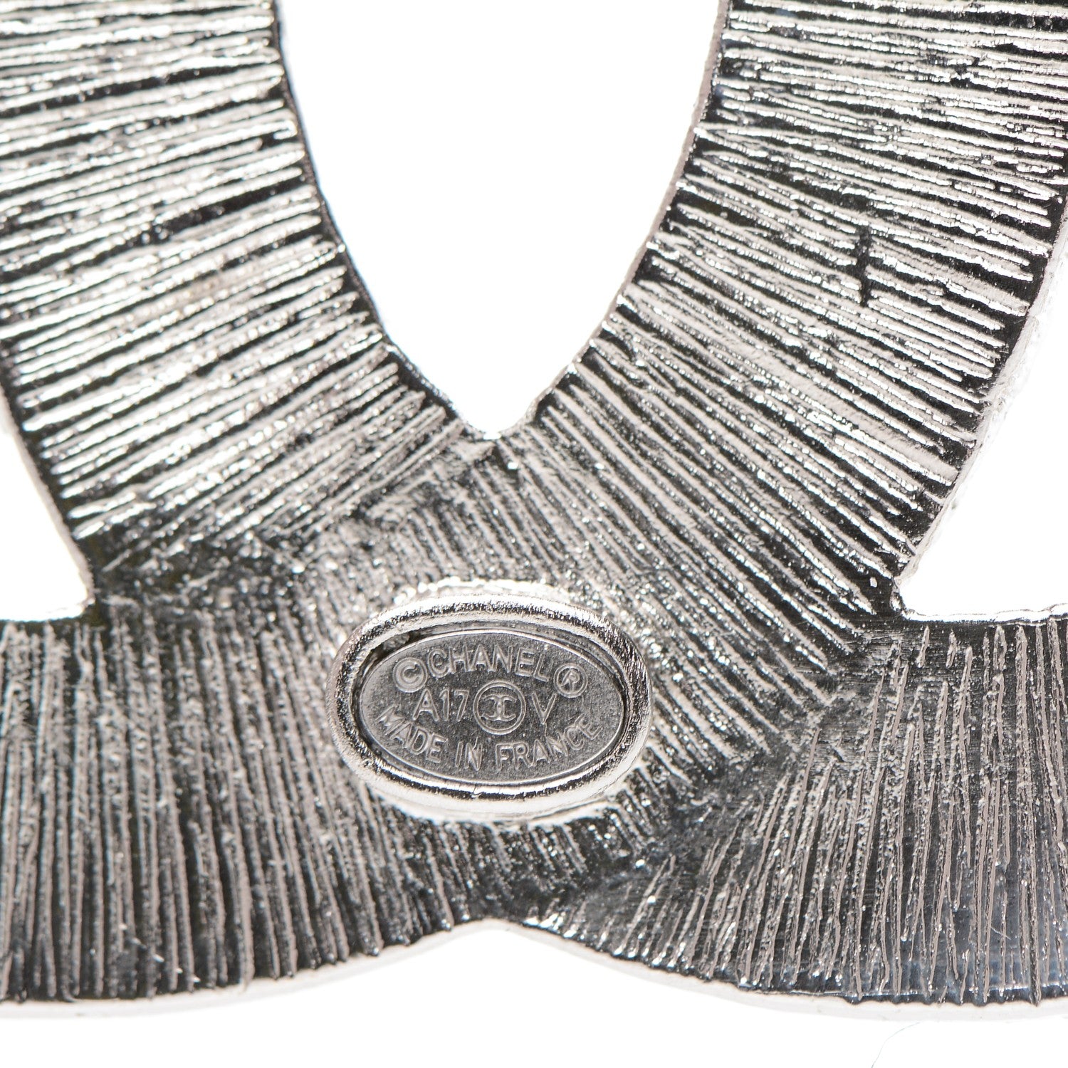 Chanel Baguette Crystal CC Brooch Silver 4 of 4