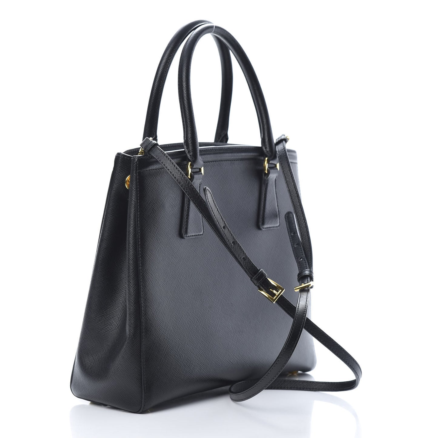 Saffiano Lux Small Parabole Tote Black