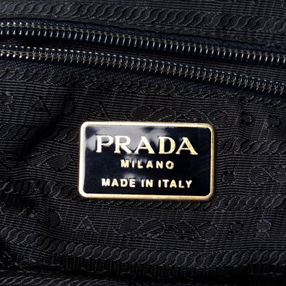 Prada Tessuto Nylon Crocodile Embossed Calfskin Cinch Backpack Black 11 of 14