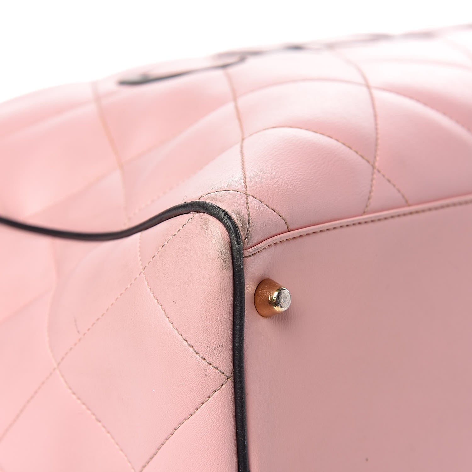 Chanel Calfskin Quilted Large Bowler Pink 26 of 34