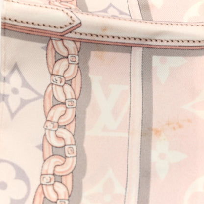 Louis Vuitton Silk Monogram Confidential Bandeau Light Pink Porcelain Rose Beige Ebony 4 of 4