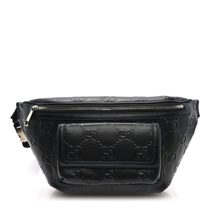 Gucci Calfskin GG Tennis Embossed Pocket Belt Bag Black 1 of 10
