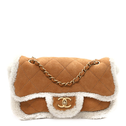 Chanel Shearling Lambskin Quilted Medium Coco Neige Single Flap Beige 1 of 9