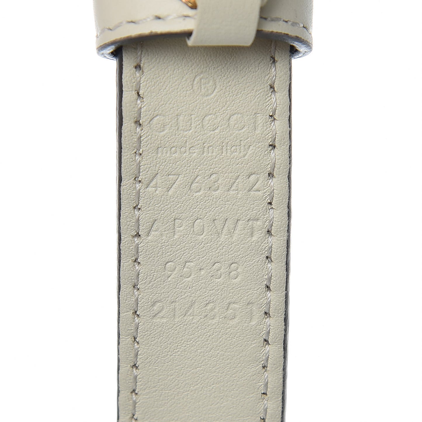 Calfskin Pearl Double G 20mm Belt 95 38 Ivory