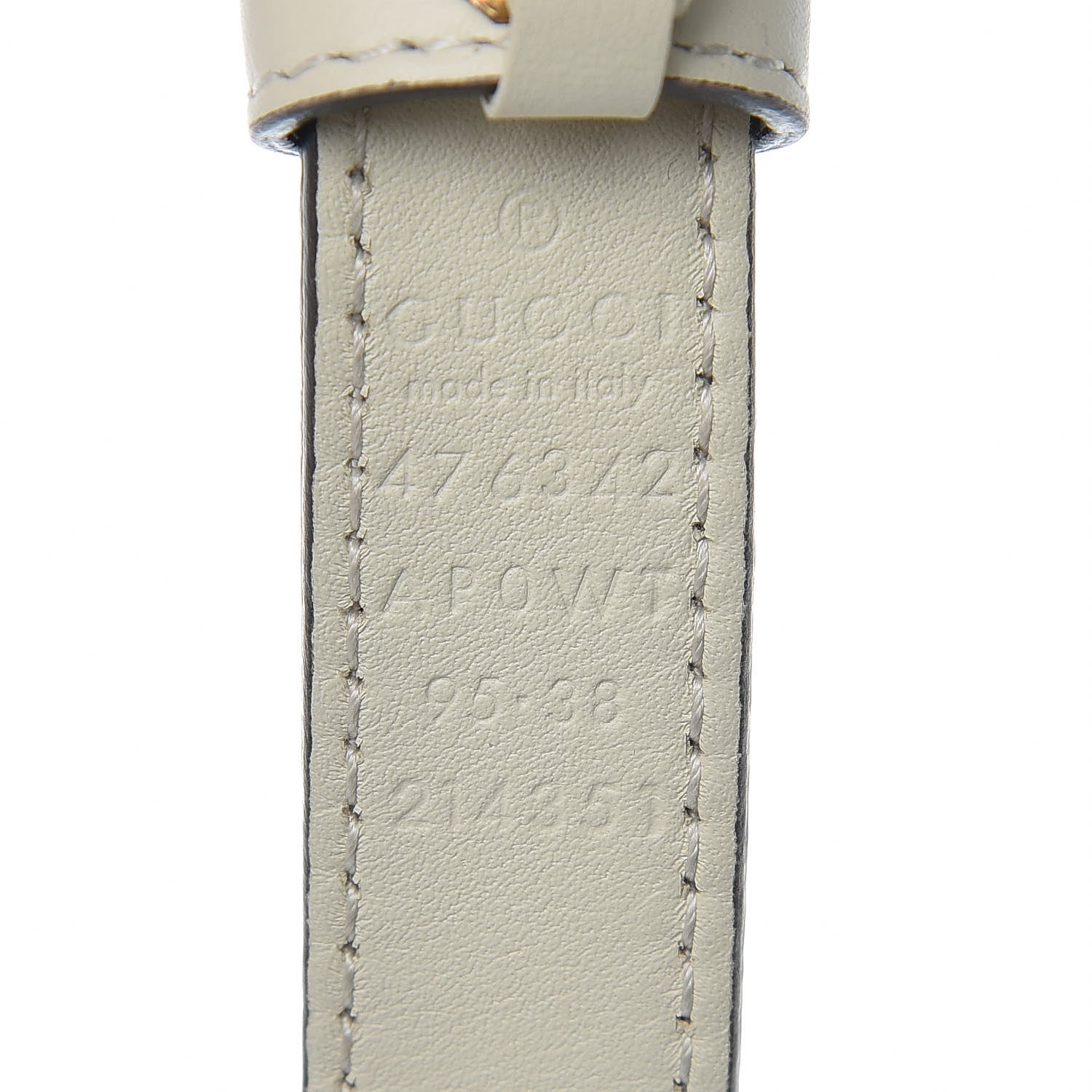 Gucci Calfskin Pearl Double G 20mm Belt 95 38 Ivory 6 of 6