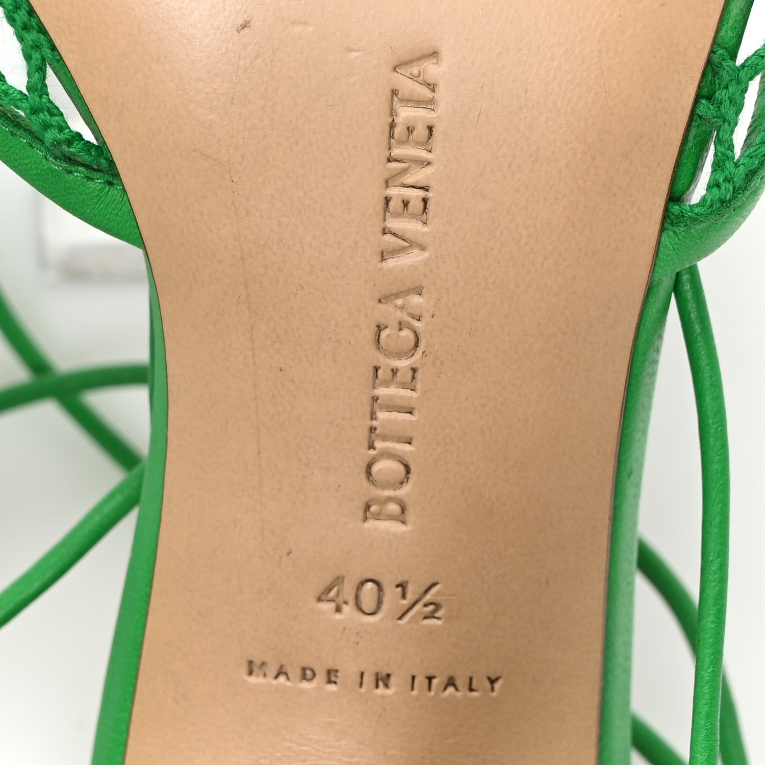 Bottega Veneta Mesh Nappa Stretch Ankle Tie 90mm Sandals 40.5 Grass 7 of 8