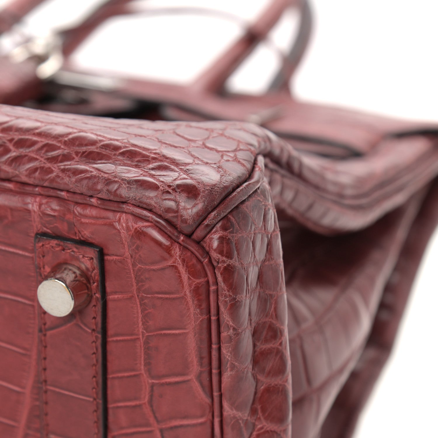 Hermes Matte Niloticus Crocodile Birkin 30 Rouge H 10 of 17