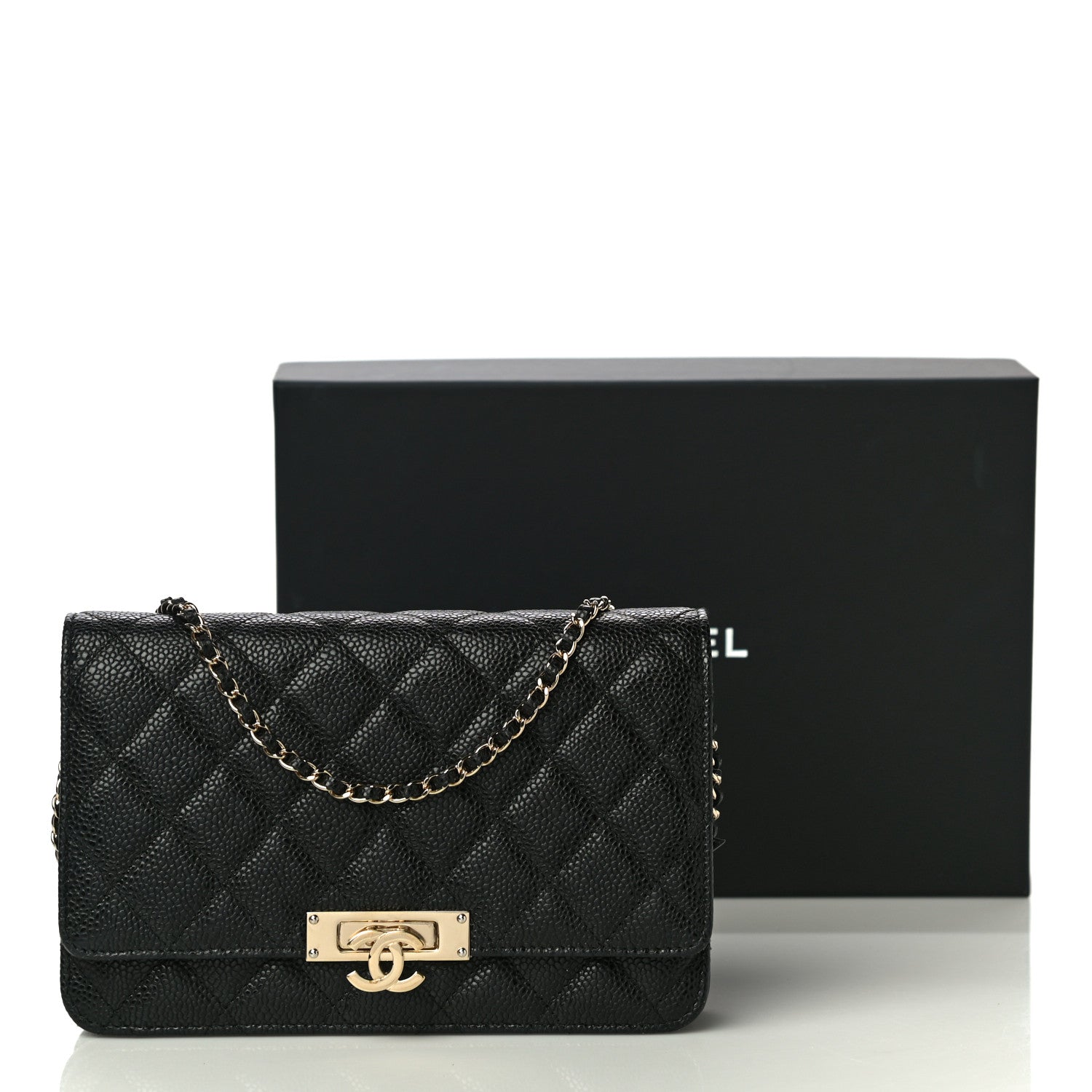 Chanel Caviar Quilted Golden Class Wallet On Chain WOC Black 12 of 12