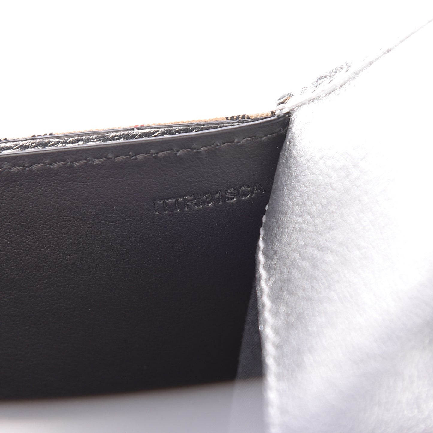 Canvas Smooth Calfskin 1983 Knight Check Envelope Clutch Silver