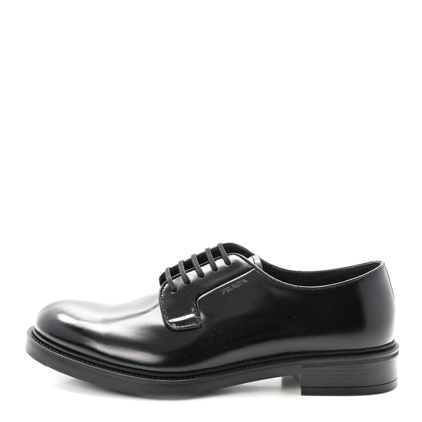 Prada Spazzolato Mens Derby Loafers 9 Black 1904599 – FASHIONPHILE