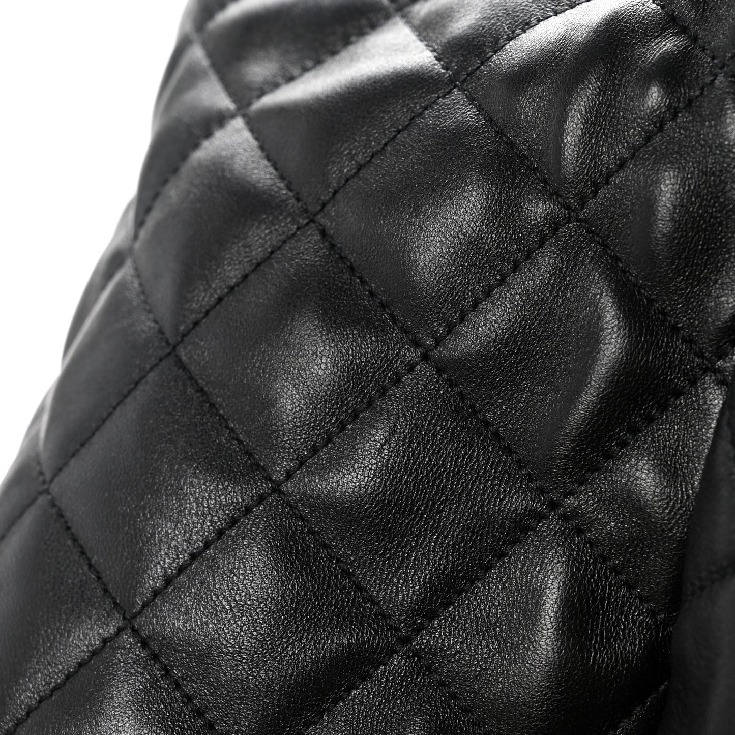 Lambskin Quilted Maxi Icare Shopping Tote Black