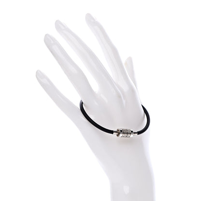 Tiffany Sterling Silver Rubber Paloma Picasso Groove Surfer Bracelet Black 2 of 6