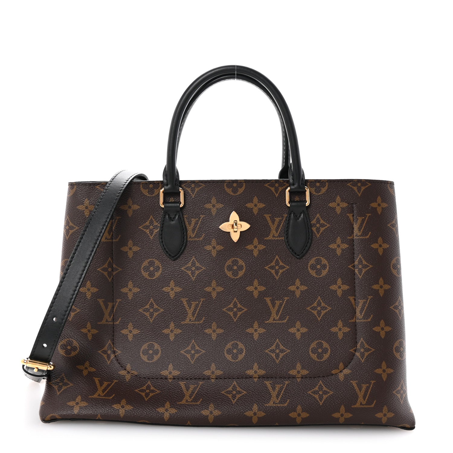 Louis Vuitton Monogram Flower Tote Black 1 of 9