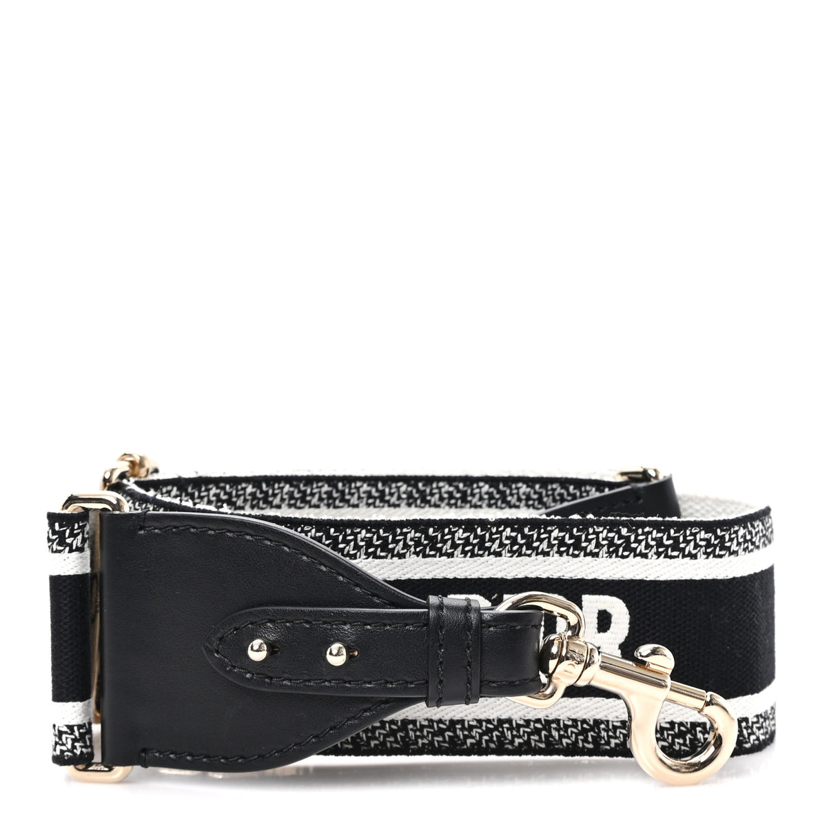 Christian Dior Canvas Embroidered Shoulder Strap Black 1 of 3