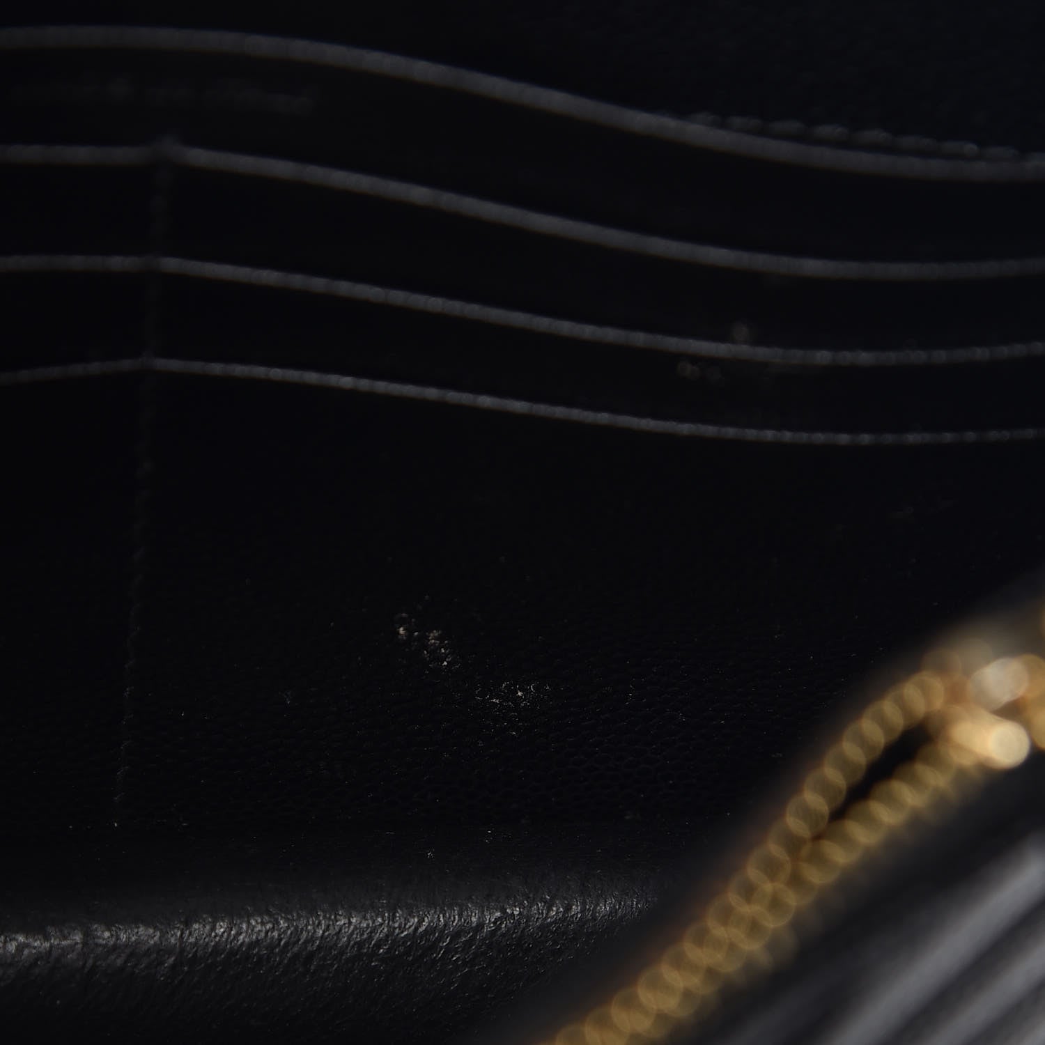 Saint Laurent Grain De Poudre Matelasse Chevron Monogram Envelope Chain Wallet Black 8 of 10
