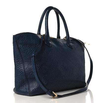 Burberry Heritage Grain Check Embossed Medium Dewsbury Tote Blue Carbon 3 of 10