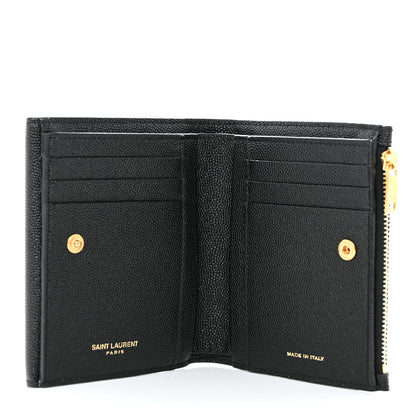 Saint Laurent Grain De Poudre Monogram Bi-Fold Wallet Black 5 of 9