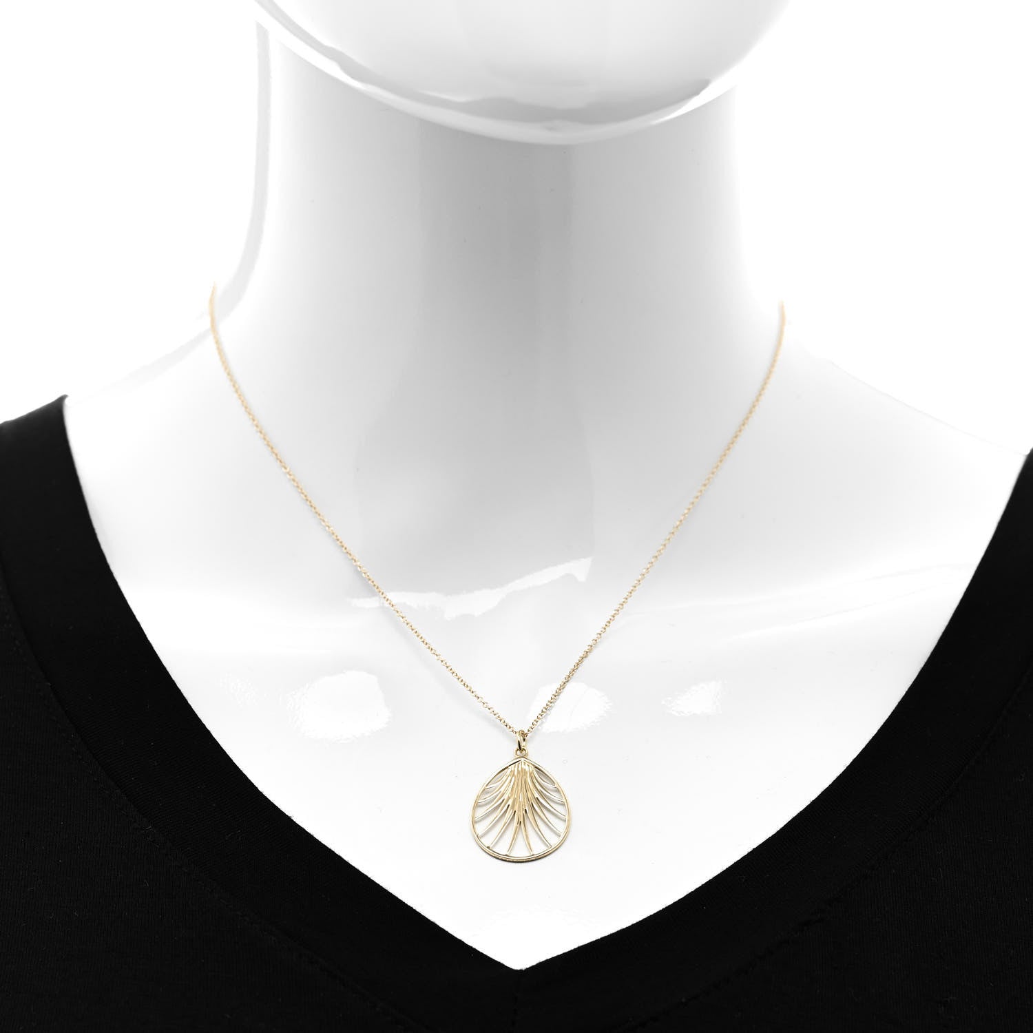 Tiffany 18K Yellow Gold Small Paloma Picasso Villa Paloma Palm Pendant Necklace 2 of 5