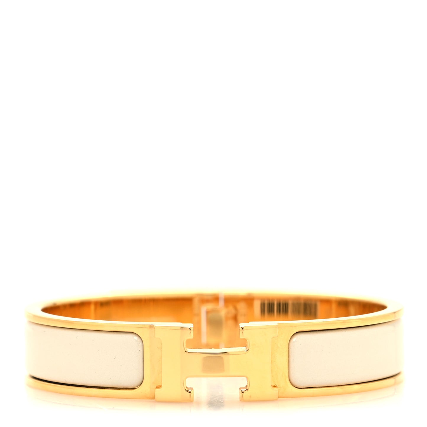 Enamel Narrow Clic Clac H Bracelet PM Pannacotta