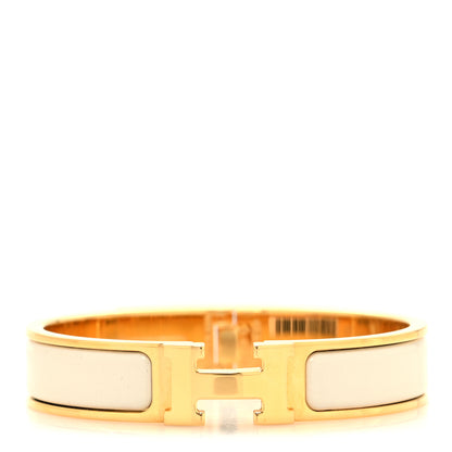 Hermes Enamel Narrow Clic Clac H Bracelet PM Pannacotta 1 of 5