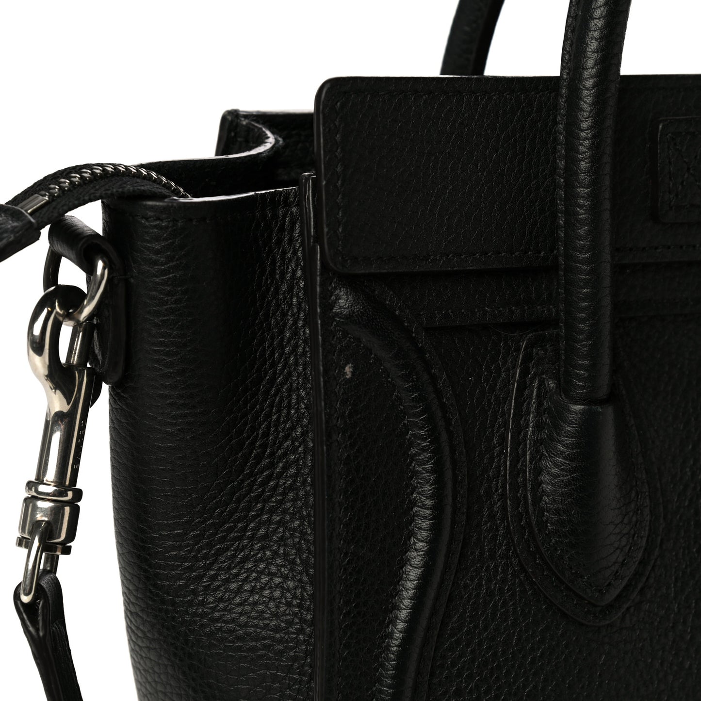 Drummed Calfskin Nano Luggage Black