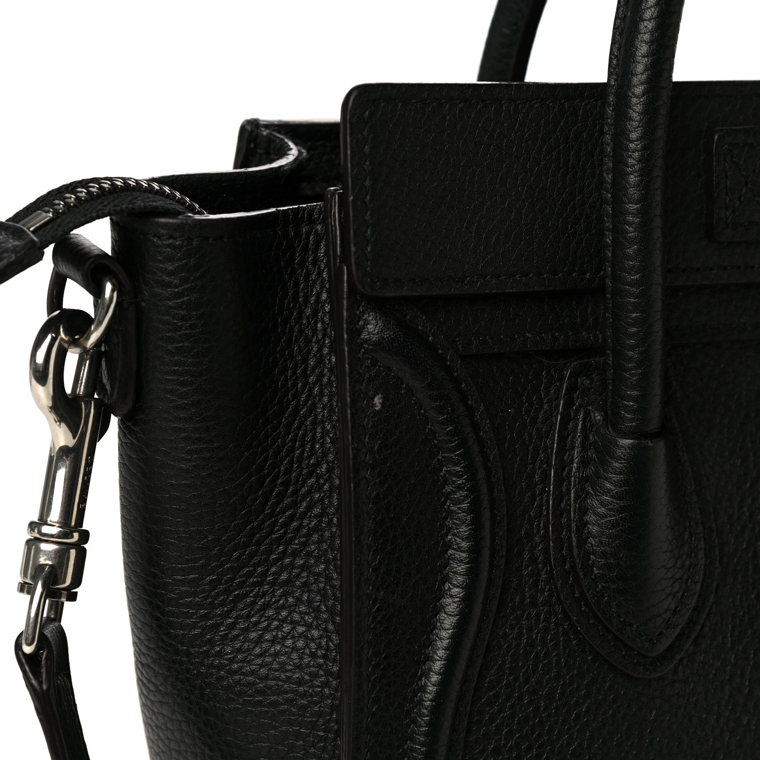 Celine Drummed Calfskin Nano Luggage Black 13 of 15