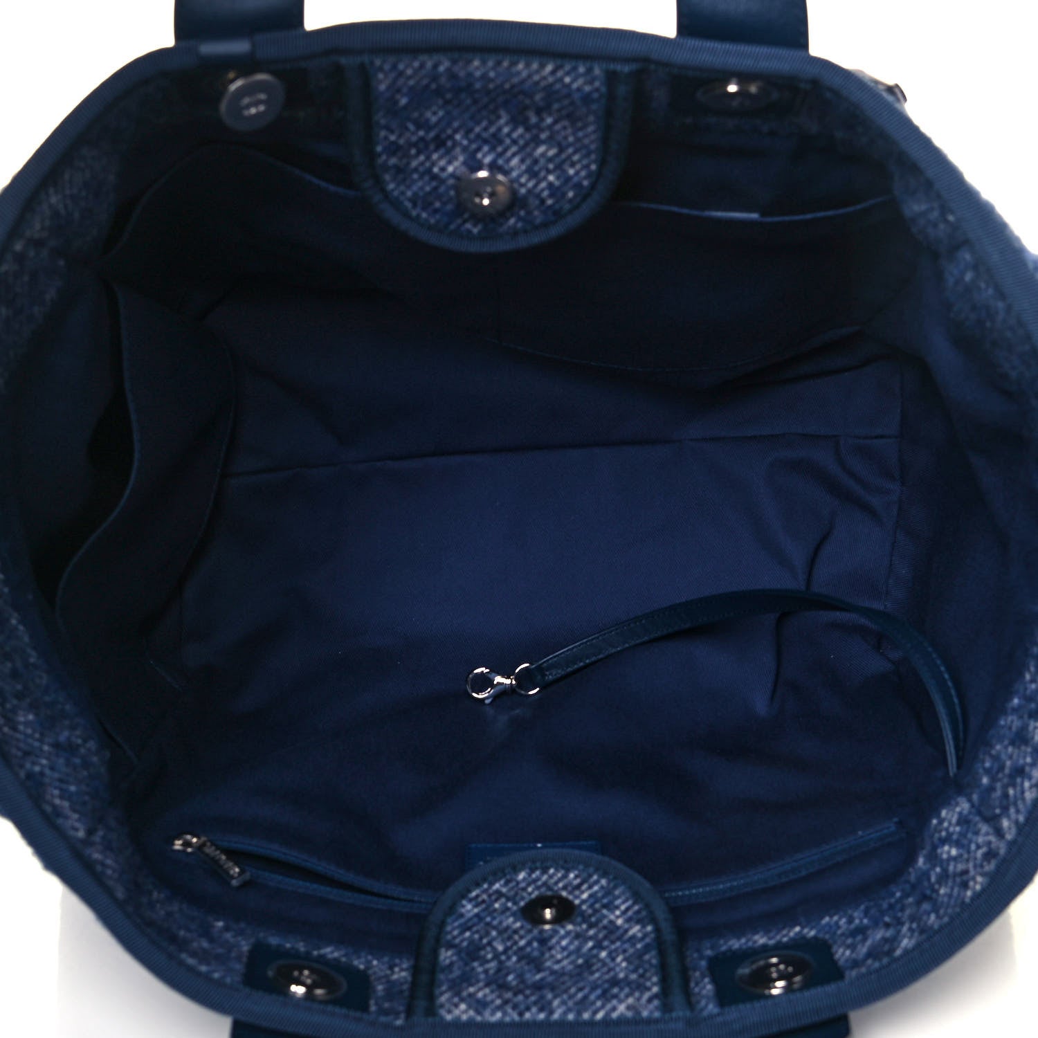 Chanel Mixed Fibers Calfskin Medium Deauville Tote Blue 5 of 13