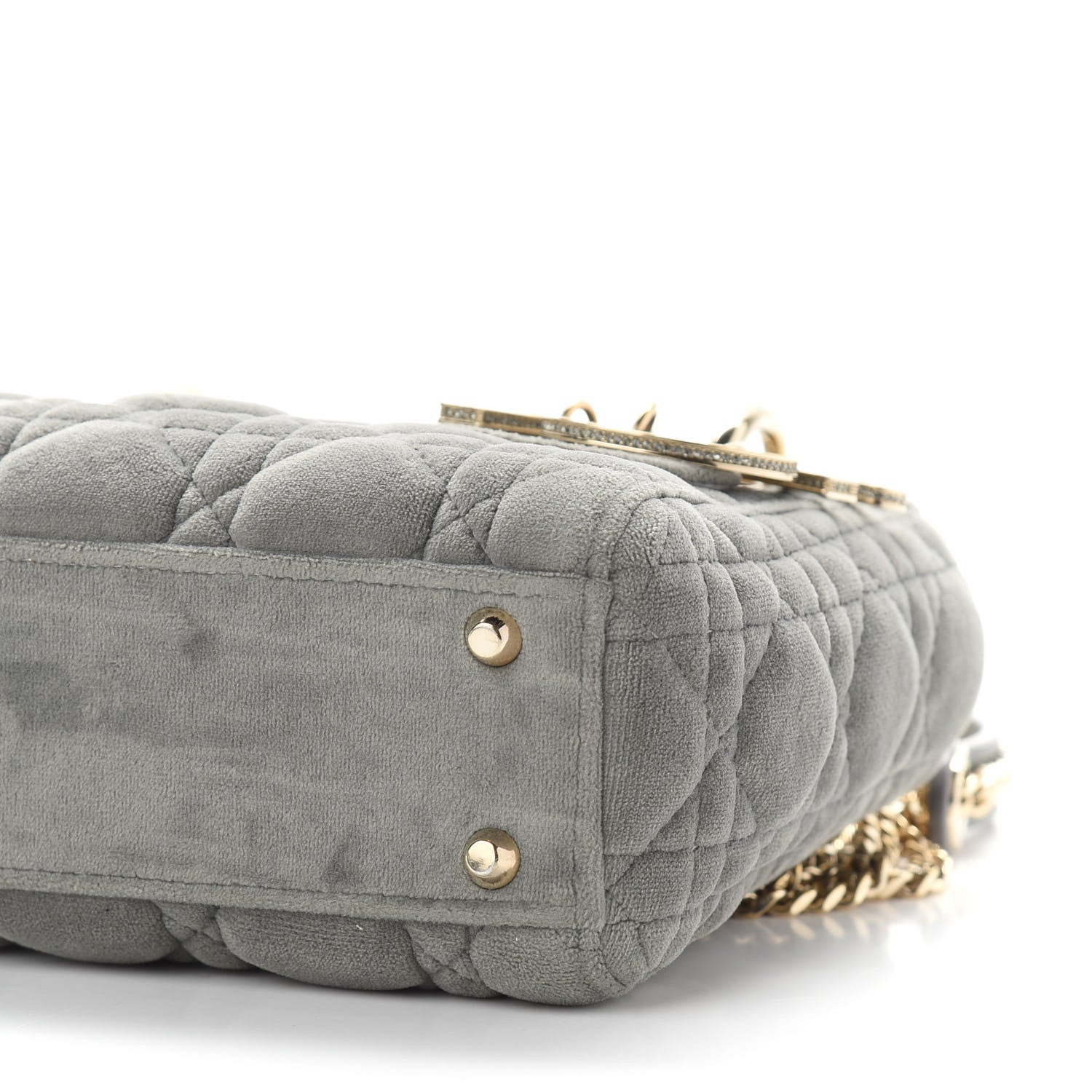 Christian Dior Velvet Mini Lady Dior Gray 9 of 12