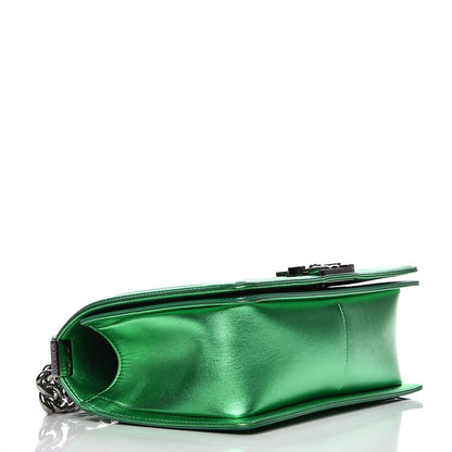 Chanel Patent Calfskin Quilted Medium Boy Flap Green 4 of 13