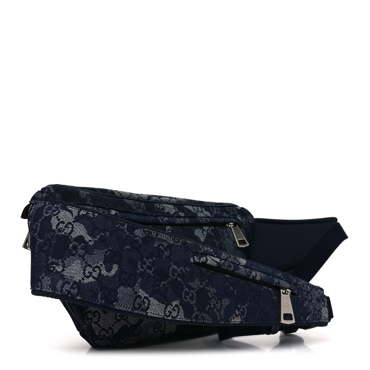 Denim Monogram Web Belt Bag Blue Multicolor