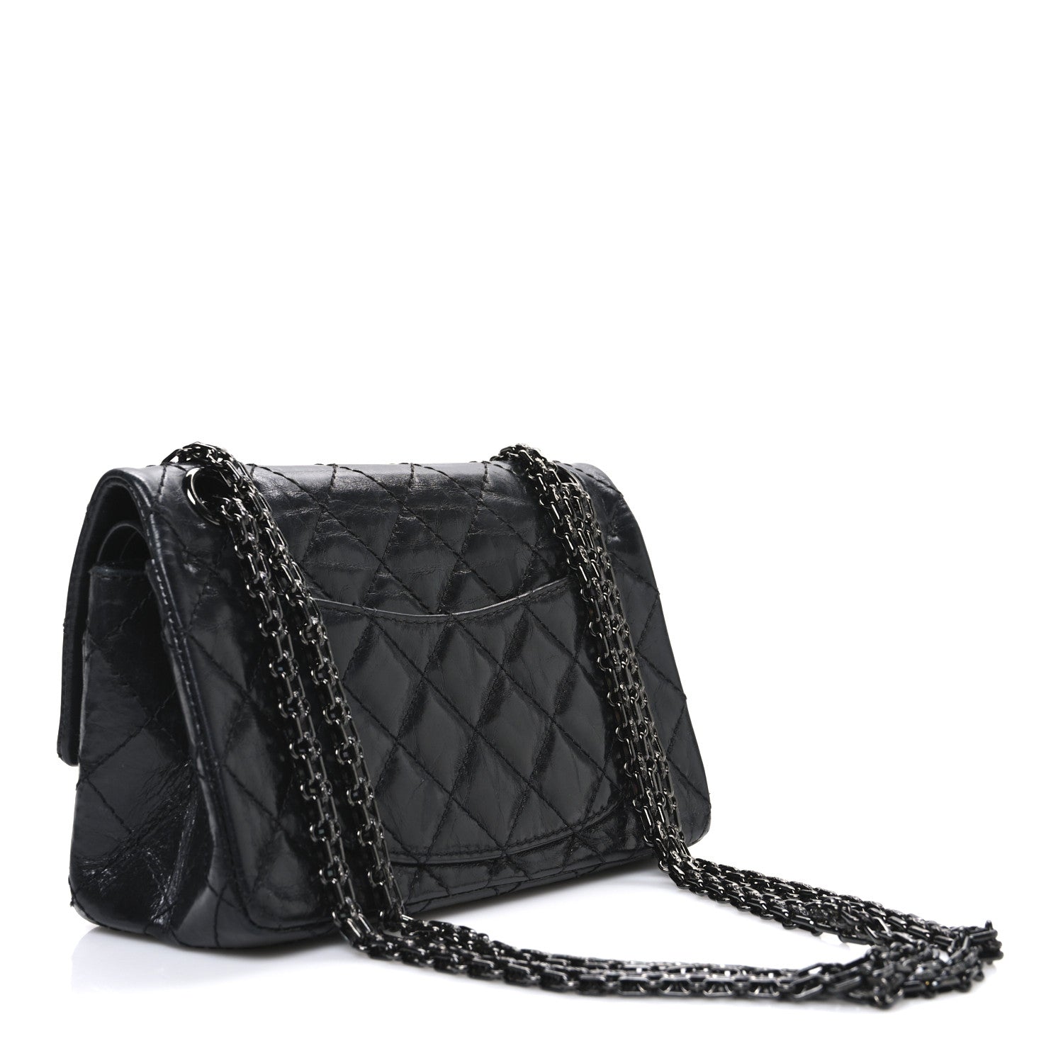 Chanel Aged Calfskin Quilted 2.55 Reissue Mini Flap So Black So Black 3 of 11