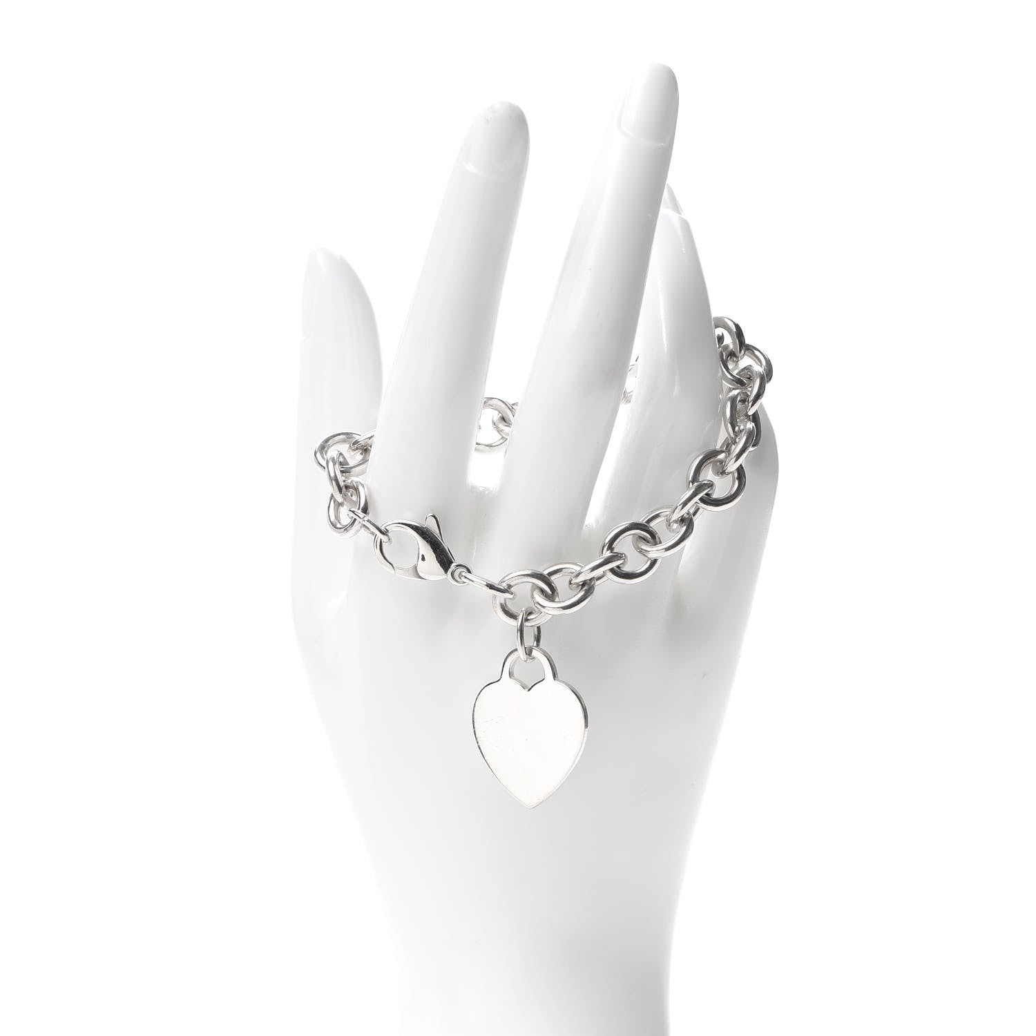 Tiffany Sterling Silver Heart Tag Charm Bracelet 2 of 6