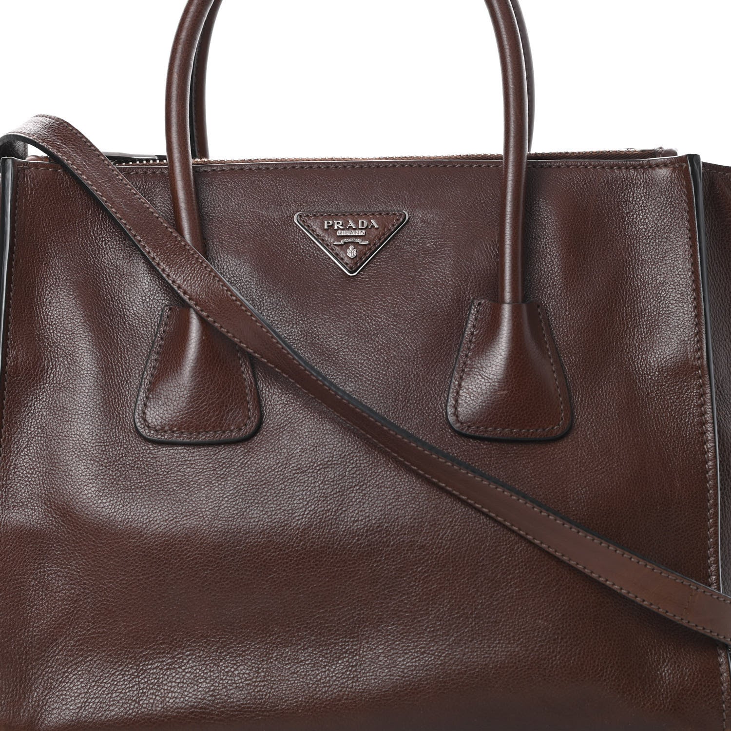 Prada Glace Calf Twin Pocket Tote Bruciato 11 of 18