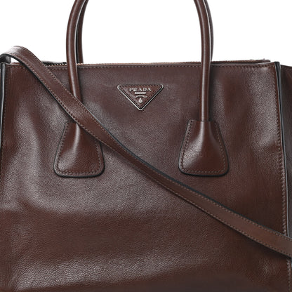 Prada Glace Calf Twin Pocket Tote Bruciato 11 of 18