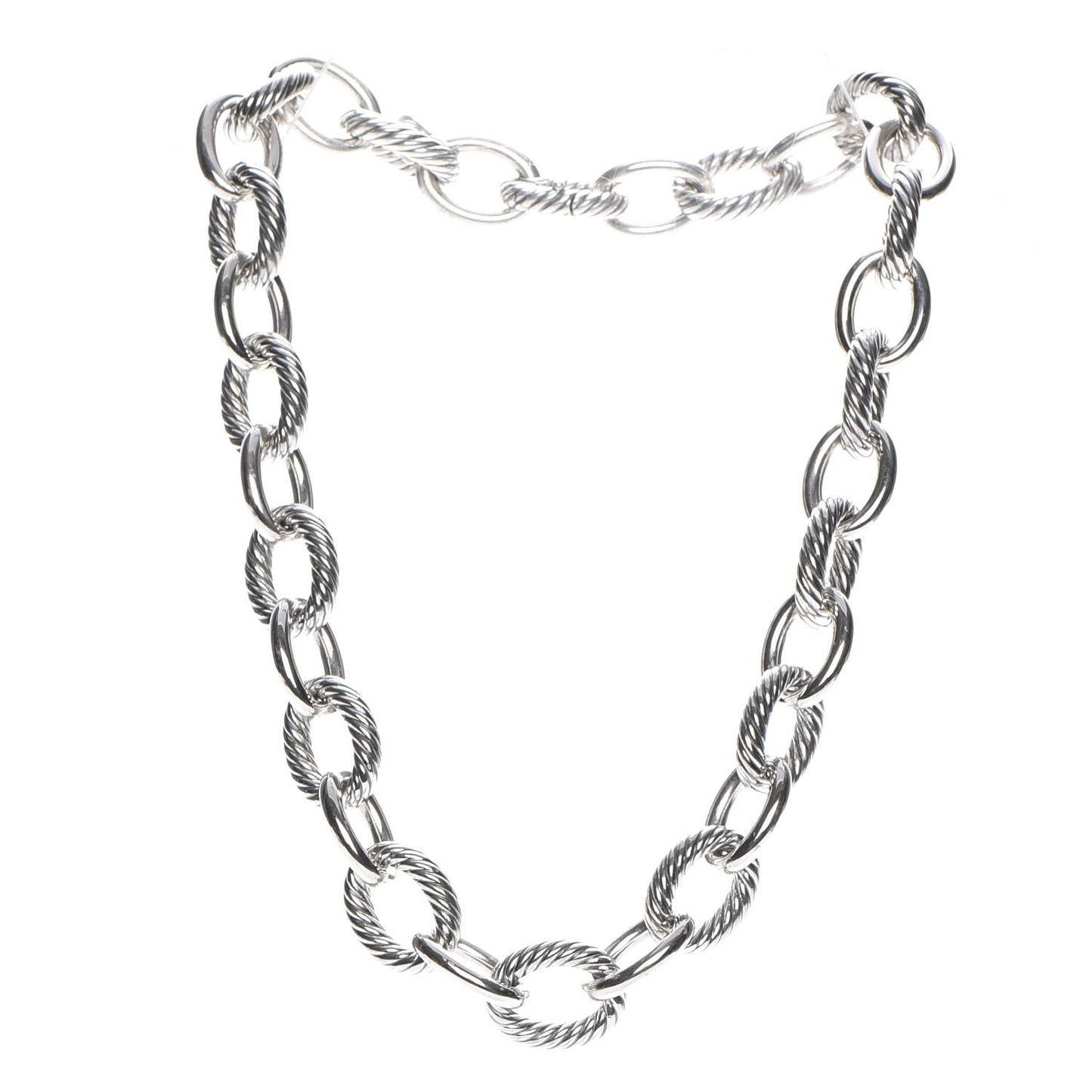 Sterling Silver 23mm Extra Large Oval Link Necklace