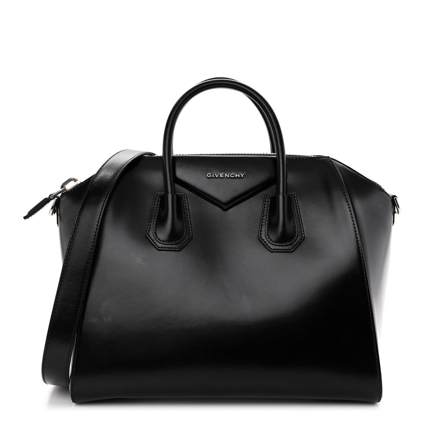 Shiny Lord Calfskin Medium Antigona Black