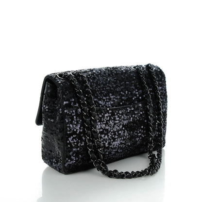 Chanel Sequin Lambskin Medium Moonlight on Water Flap Black 3 of 8