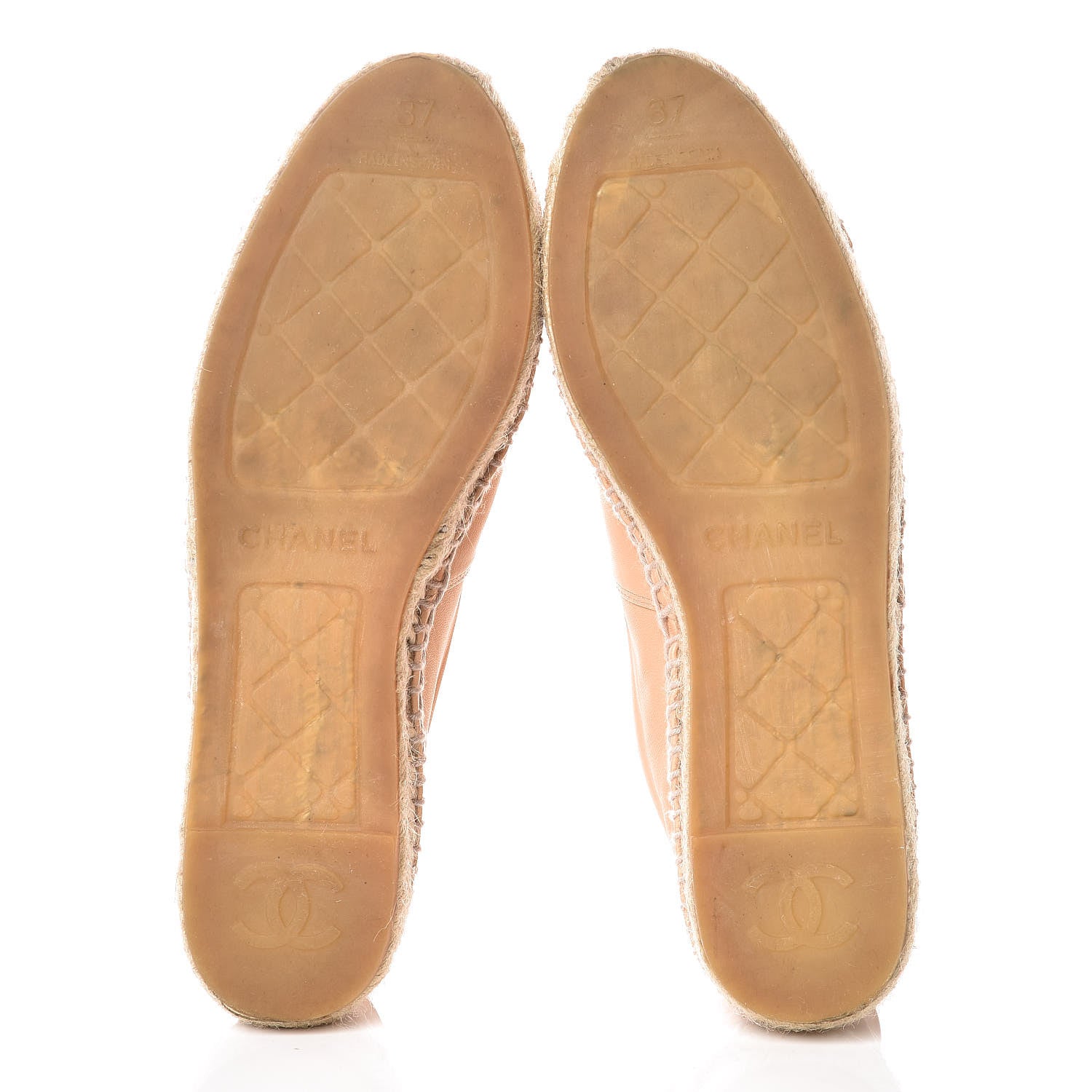 Chanel Lambskin CC Espadrilles 37 Light Orange 5 of 11