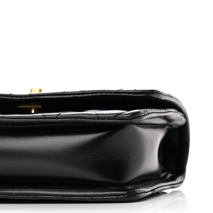 Chanel Shiny Lambskin Flap Clutch With Chain Black 10 of 11