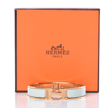 Hermes Enamel Narrow Clic Clac H Bracelet PM Bleu Glacier 6 of 6